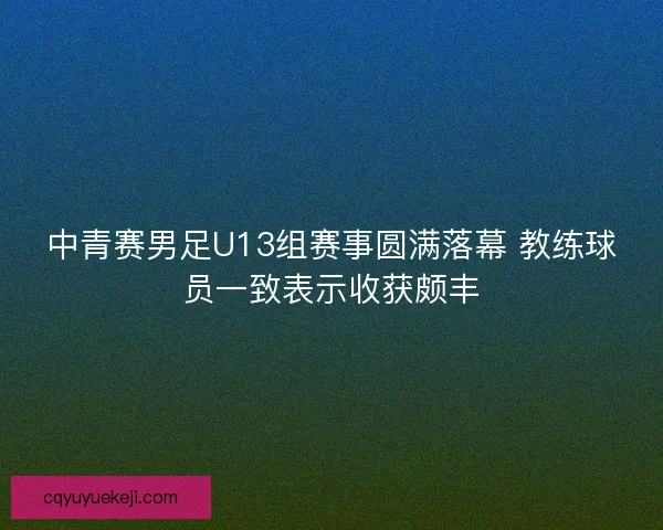中青赛男足U13组赛事圆满落幕 教练球员一致表示收获颇丰